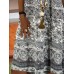 Vintage Bohemia Print V-neck Sleeveless Casual Loose Midi Dress