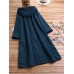 Corduroy Frog Button Solid Color Hooded Maxi Coats