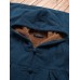 Corduroy Frog Button Solid Color Hooded Maxi Coats