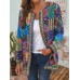 Ethnic Style Vintage Floral Printed Long Sleeve Coats For Women