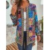 Ethnic Style Vintage Floral Printed Long Sleeve Coats For Women