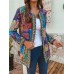 Ethnic Style Vintage Floral Printed Long Sleeve Coats For Women