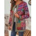 Ethnic Style Vintage Floral Printed Long Sleeve Coats For Women