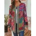 Ethnic Style Vintage Floral Printed Long Sleeve Coats For Women