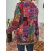 Ethnic Style Vintage Floral Printed Long Sleeve Coats For Women