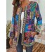 Ethnic Style Vintage Floral Printed Long Sleeve Coats For Women