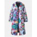 Women Allover Floral Printed Long Sleeve Casual Lapel Coat