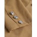 Women European All-Matched Solid Color Lapel Buttons Cuffs Casual Jackets