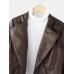 Women Faux PU Leather Solid Color Motorcycle Jacket