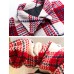 Women Plaid Warm Chest Double Pocket Long Sleeve Single-Breasted Coats