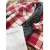 Women Plaid Warm Chest Double Pocket Long Sleeve Single-Breasted Coats