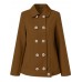 Women Pocket Solid Color Button Lapel Long Sleeve Casual Jackets