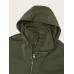 Women Solid Zip Front Fakes 2pcs Pocket Hooded Casual Coat