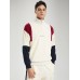 Men Corduroy Colorblock Patchwork Letter Embroidered Zipper Pullover Sweatshirts