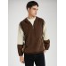 Men Corduroy Patchwork Ethnic Style Contrast Color Casual Hooded Sweatshirt