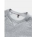 Men Cotton Geometric Patchwork Round Neck Pullover Sweatshirt