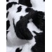 Mens Cows Print Fluffy Long Sleeve Plush Hoodie With Kangaroo Pocket