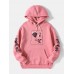 Mens Graphic Rose Print Relaxed Fit Drawstring Hoodies