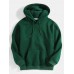 Mens Green Long Sleeve Drawstring Hoodies With Kangaroo Pocket