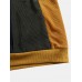 Mens Retro Colorblock Stitching Corduroy Drawstring Pullover Hoodies