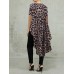 100% Polyester Leopard Print High Low Blouse For Women