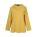 Cotton Solid Color Irregular Lapel Design Decorative Button European Casual Blouse