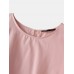 Solid Color O-neck Ruffle Sleeve Plain Casual Blouse For Women