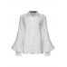 Solid Color Turn-down Collar Long Puffs Sleeve Blouse For Women